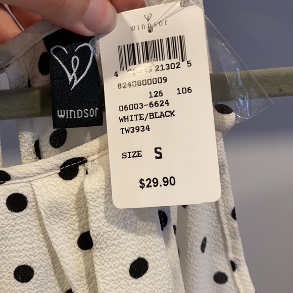 Spaghetti strap white with black polka dot bodysuit, never worn with tags - Picture 9 of 9